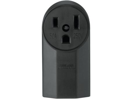 SURFACE POWER RECEPTACLE 50A BLACK
