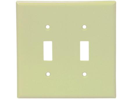 2 GANG TOGGLE SWITCH PLATE IVORY