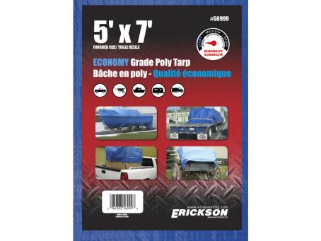 ERICKSON 5x7' ECONO POLY TARP BLUE