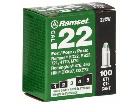RAMSET .22cal GREEN CRIMP-LOAD 100pk