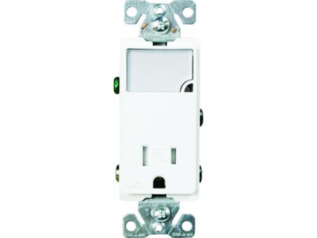 TAMPER RESISTANT RECEPTACLE/LIGHT COMBO WHITE
