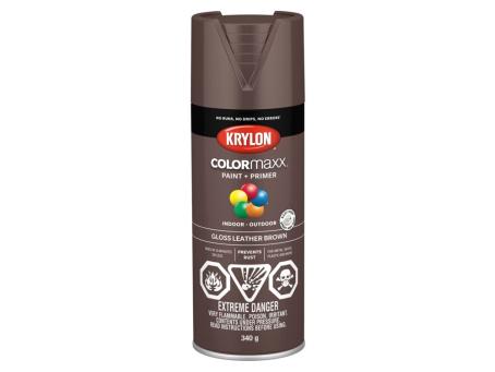 COLORMAXX GLOSS LEATHER BROWN PAINT 340g