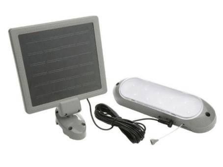 LED SOLAR PANEL SHED LIGHT 30 LUMEN RECHARGEABLE GREY