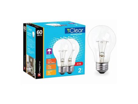 60W DIMMABLE ROUGH SERVICE BULB CLEAR 2pk