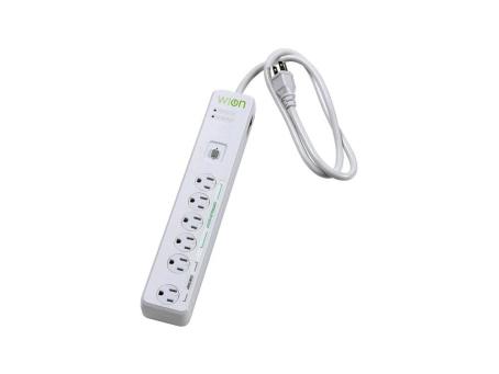 WIFI INDOOR SURGE PROTECTOR 6 GROUNDED OUTLETS 4FT CORD