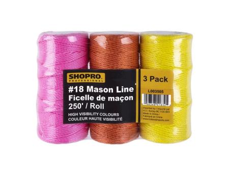 SHOPRO #18x225' MASON LINE 3pk