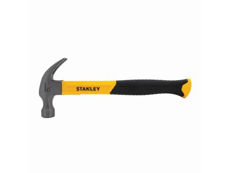 STANLEY 16oz SMOOTH FACE FIBREGLASS HANDLE CURVE CLAW HAMMER
