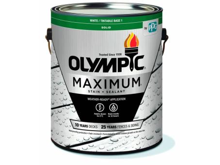 PPG OLYMPIC MAXIMUM SOLID STAIN WHITE 3.78L