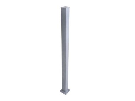 REGAL CRYSTAL RAIL SUPPORT POST  FOR END PANELS OR STAIRS SATIN ALUMINUM