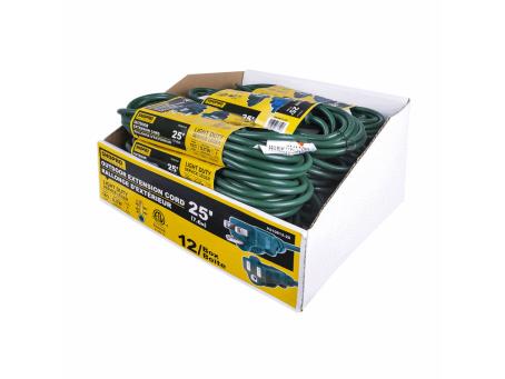 SHOPRO 25' 16/3 OUTDOOR EXTENSION CORD LIGHT DUTY GREEN