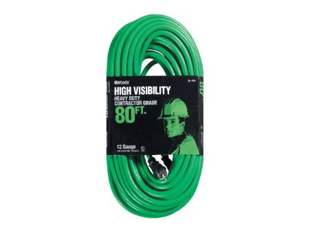 80' 12/3 POWERZONE GREEN HIGH VISIBILITY EXTENSION CORD