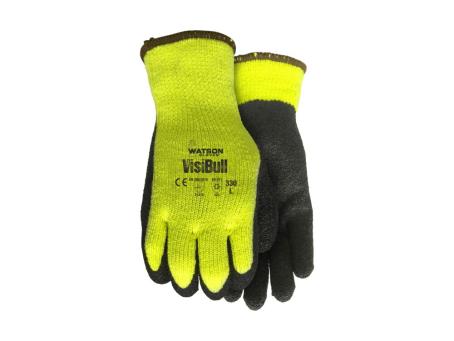 WATSON STEALTH VISIBULL RUBBER LATEX COATED THERMAL LINED GLOVES MEDIUM-HI-VIS YELLOW